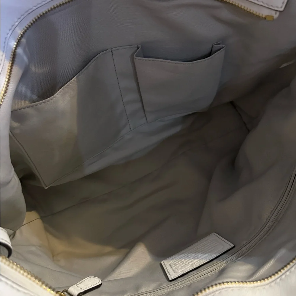 Coach Madison East West Tote Gingham Black & White Print Saffiano Leather - Picture 11 of 17